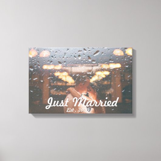 専用の家族の写真、新しい結婚した キャンバスプリント (正面)