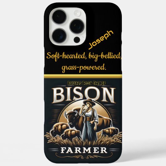 専用の農家と彼女のバイソンヘルドアットサンセット Case-Mate iPhoneケース (裏面)