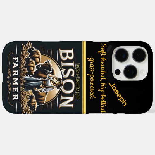 専用の農家と彼女のバイソンヘルドアットサンセット Case-Mate iPhoneケース (裏面 (横))