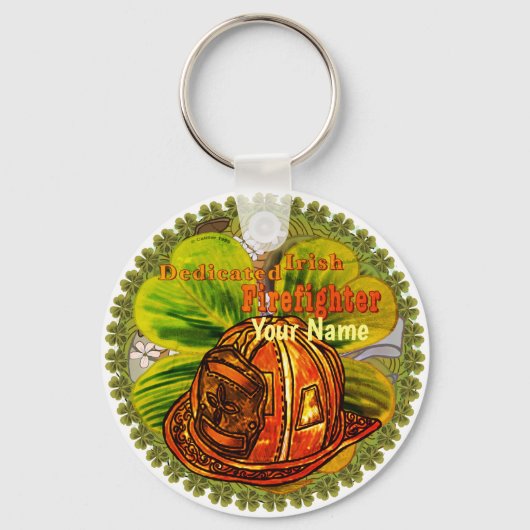 専用アイルランド消防士キーチェーン キーホルダー (正面)