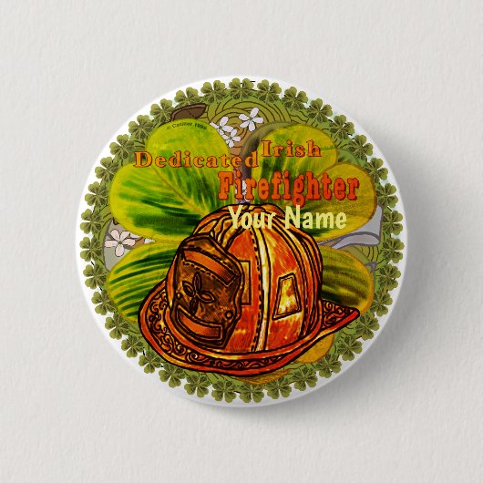 専用アイルランド消防士 缶バッジ (正面)
