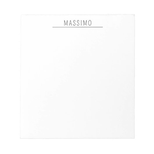 専用個人用クラシカルブラックホワイト名前 ノートパッド (正面)