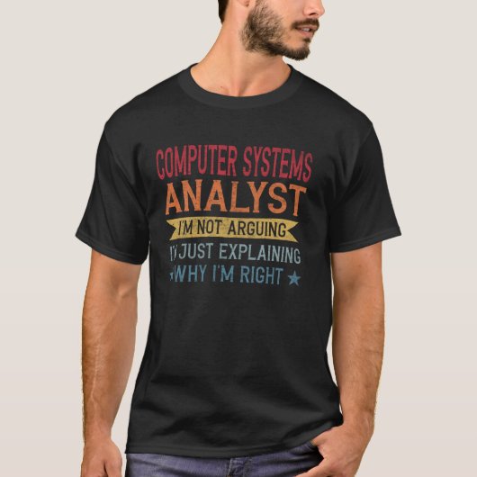 専門おもしろい引用文計算機システムアナリスト Tシャツ (正面)