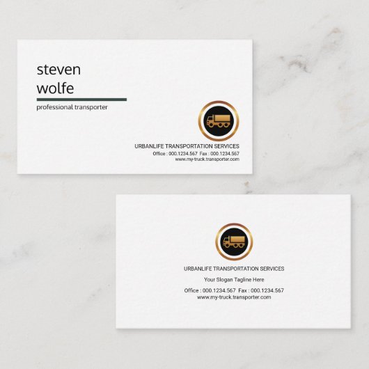 専門のきれいでシンプルなトラックの索引力 名刺 (正面/裏面)