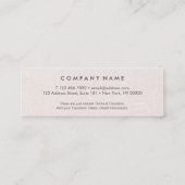 専門のきれいでミニマルなリネン小型ロイヤリティカード スキニー名刺 (裏面)