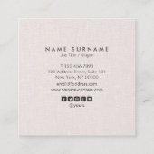 専門のきれいなリネン正方形の名刺 スクエア名刺 (裏面)