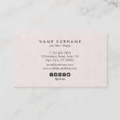 専門のきれいなレイアウトのリネン名刺 名刺 (裏面)