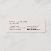 専門のきれいなレイアウトのリネン小型名刺 スキニー名刺 (裏面)