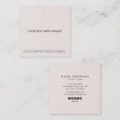 専門のきれいな最小主義のリネンアポイントメント スクエア名刺 (正面/裏面)