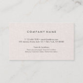 専門のきれいな最小主義のリネンロイヤリティカード 名刺 (裏面)