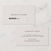 専門のきれいな最小主義のリネンロイヤリティカード 名刺 (正面/裏面)