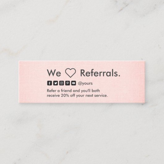 専門のきれいな最小主義の赤面の麻布の紹介 スキニー名刺 (正面)