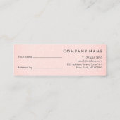 専門のきれいな最小主義の赤面の麻布の紹介 スキニー名刺 (裏面)