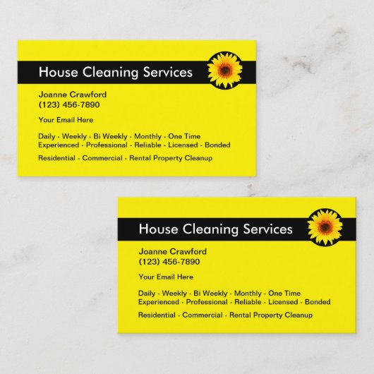 専門のはっきりしたな二重側面のクリーニングサービス 名刺 (正面/裏面)