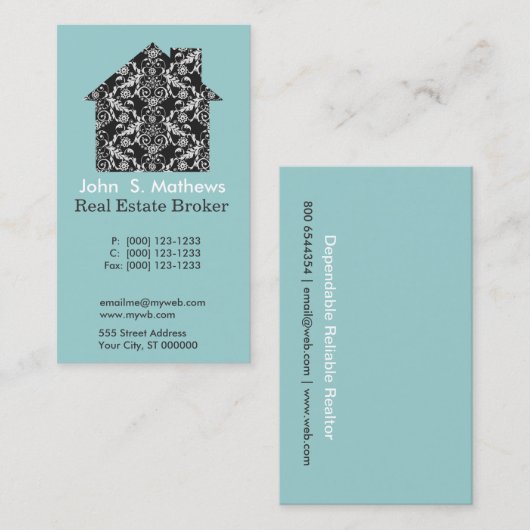 専門のアールデコの幾何学的なレースパターン 名刺 (正面/裏面)