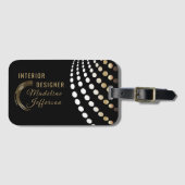 専門のインテリア・デザイナー-金ゴールドおよび黒 ラゲッジタグ (正面横)