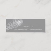 専門のエレガントでかわいらしい孔雀の羽 スキニー名刺 (裏面)