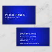 専門のエレガントでシンプルで明白で青い勾配 名刺 (正面/裏面)