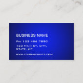 専門のエレガントでシンプルで明白で青い勾配 名刺 (裏面)