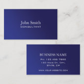 専門のエレガントでシンプルで明白で青い勾配 名刺 (正面/裏面)