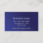 専門のエレガントでシンプルで明白で青い勾配 名刺 (裏面)