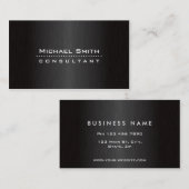 専門のエレガントでシンプルな黒によってブラシをかけられる金属 名刺 (正面/裏面)