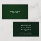 専門のエレガントでモダンでミニマルな緑 名刺 (正面/裏面)