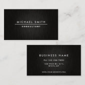 専門のエレガントでモダンで明白でシンプルな黒 名刺 (正面/裏面)