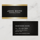 専門のエレガントでモダンで明白な金ゴールドの黒の金属 名刺 (正面/裏面)