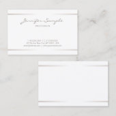 専門のエレガントでモダンで明白な銀製の効果 名刺 (正面/裏面)