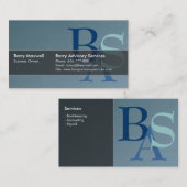 専門のエレガントでモダンで青いシンプル 名刺 (正面/裏面)