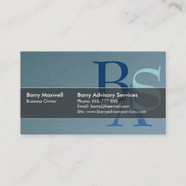 専門のエレガントでモダンで青いシンプル 名刺