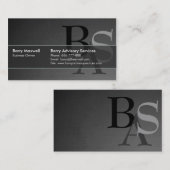 専門のエレガントでモダンで黒いシンプル 名刺 (正面/裏面)