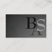 専門のエレガントでモダンで黒いシンプル 名刺 (裏面)