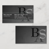 専門のエレガントでモダンで黒いシンプル 名刺 (正面/裏面)