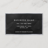 専門のエレガントでモダンで黒い多角形カード 名刺 (裏面)