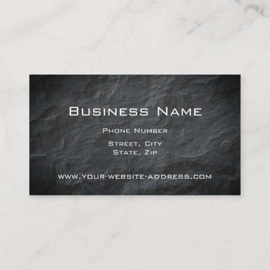 専門のエレガントでモダンで黒い石板の石 名刺 (裏面)
