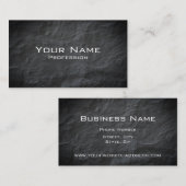 専門のエレガントでモダンで黒い石板の石 名刺 (正面/裏面)