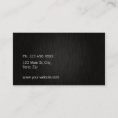 専門のエレガントでモダンで黒い銀製の金ゴールド 名刺 (裏面)