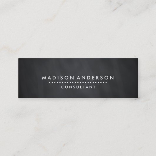 専門のエレガントでモダンで黒い黒板 スキニー名刺 (正面)
