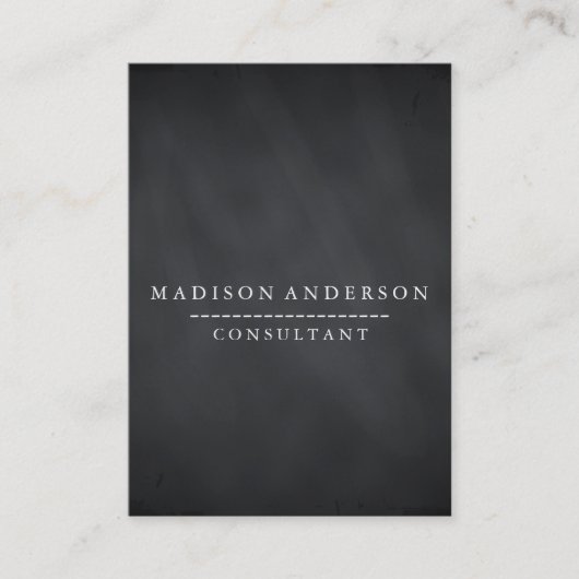 専門のエレガントでモダンで黒い黒板 名刺 (正面)