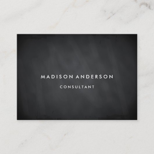 専門のエレガントでモダンで黒い黒板 名刺 (正面)