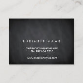 専門のエレガントでモダンで黒い黒板 名刺 (裏面)