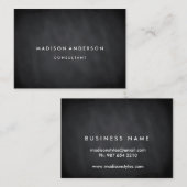 専門のエレガントでモダンで黒い黒板 名刺 (正面/裏面)