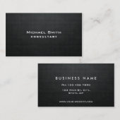 専門のエレガントでモダンで黒く明白なシンプル 名刺 (正面/裏面)