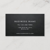 専門のエレガントでモダンで黒く明白なシンプル 名刺 (裏面)