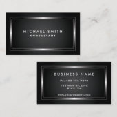 専門のエレガントでモダンで黒く明白なシンプル 名刺 (正面/裏面)