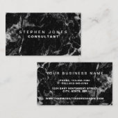 専門のエレガントでモダンで黒く明白な大理石 名刺 (正面/裏面)