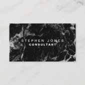 専門のエレガントでモダンで黒く明白な大理石 名刺 (正面)