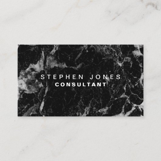 専門のエレガントでモダンで黒く明白な大理石 名刺 (正面)